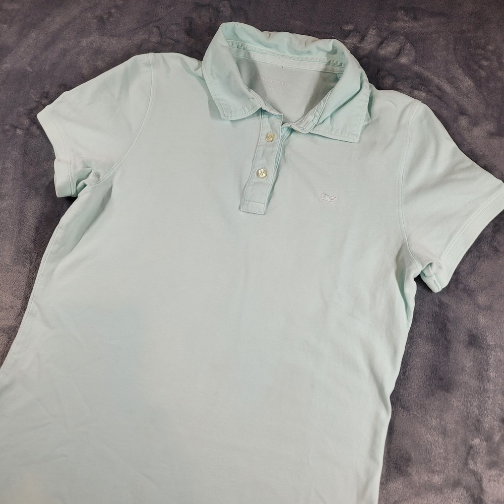 Vineyard‎ Vines Polo Dress Womens Medium Mint Whale Logo Knit Preppy Casual